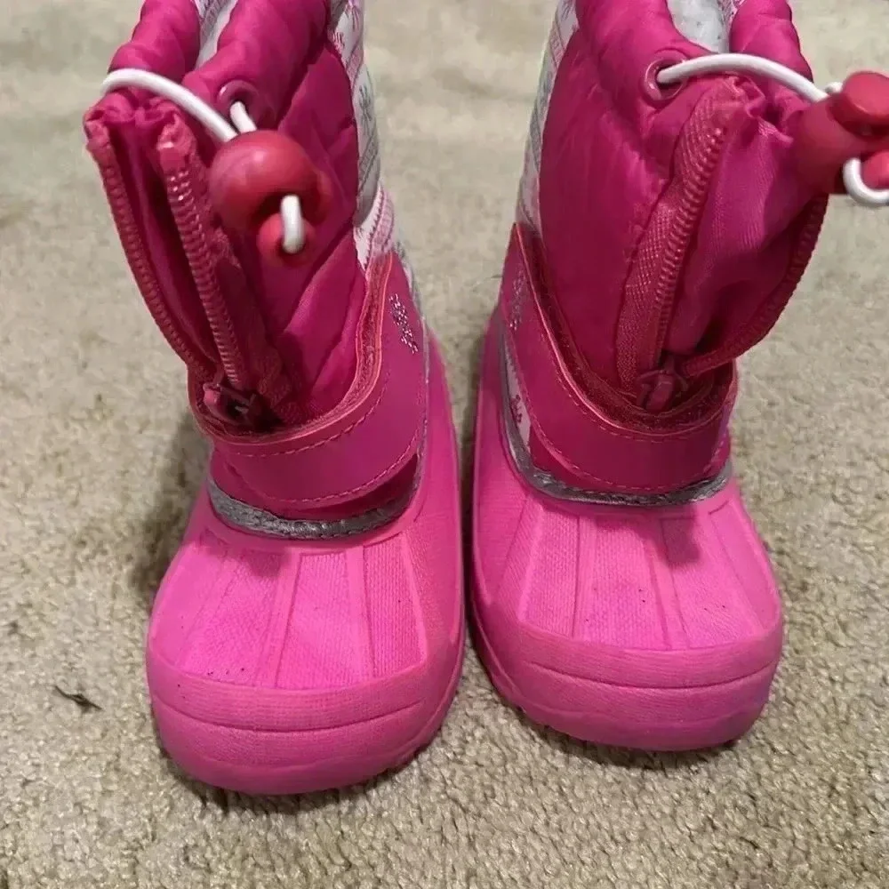 Koala Kids Toddler Girls pink Zip Up Velcro Fur Lined Waterproof snow boots 5